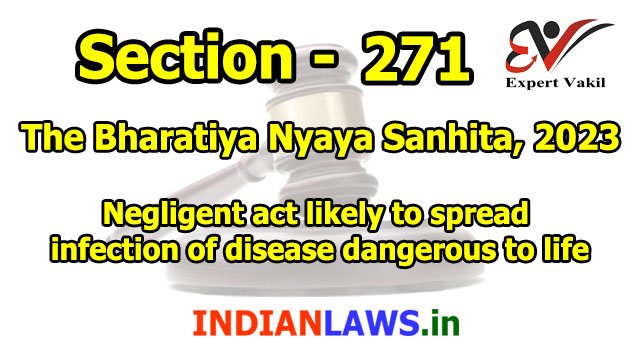 बीएनएस धारा 271 क्या है | BNS Section 271 in Hindi बीएनएस धारा 271 क्या है | BNS Section 271 in Hindi