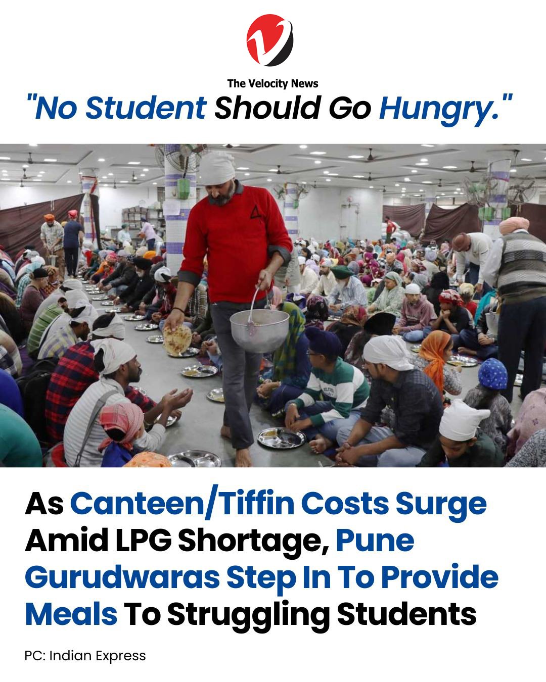Students eating at Pune Gurudwara langar during LPG crisis, symbolizing unity and free food support. Students eating at Pune Gurudwara langar during LPG crisis, symbolizing unity and free food support.