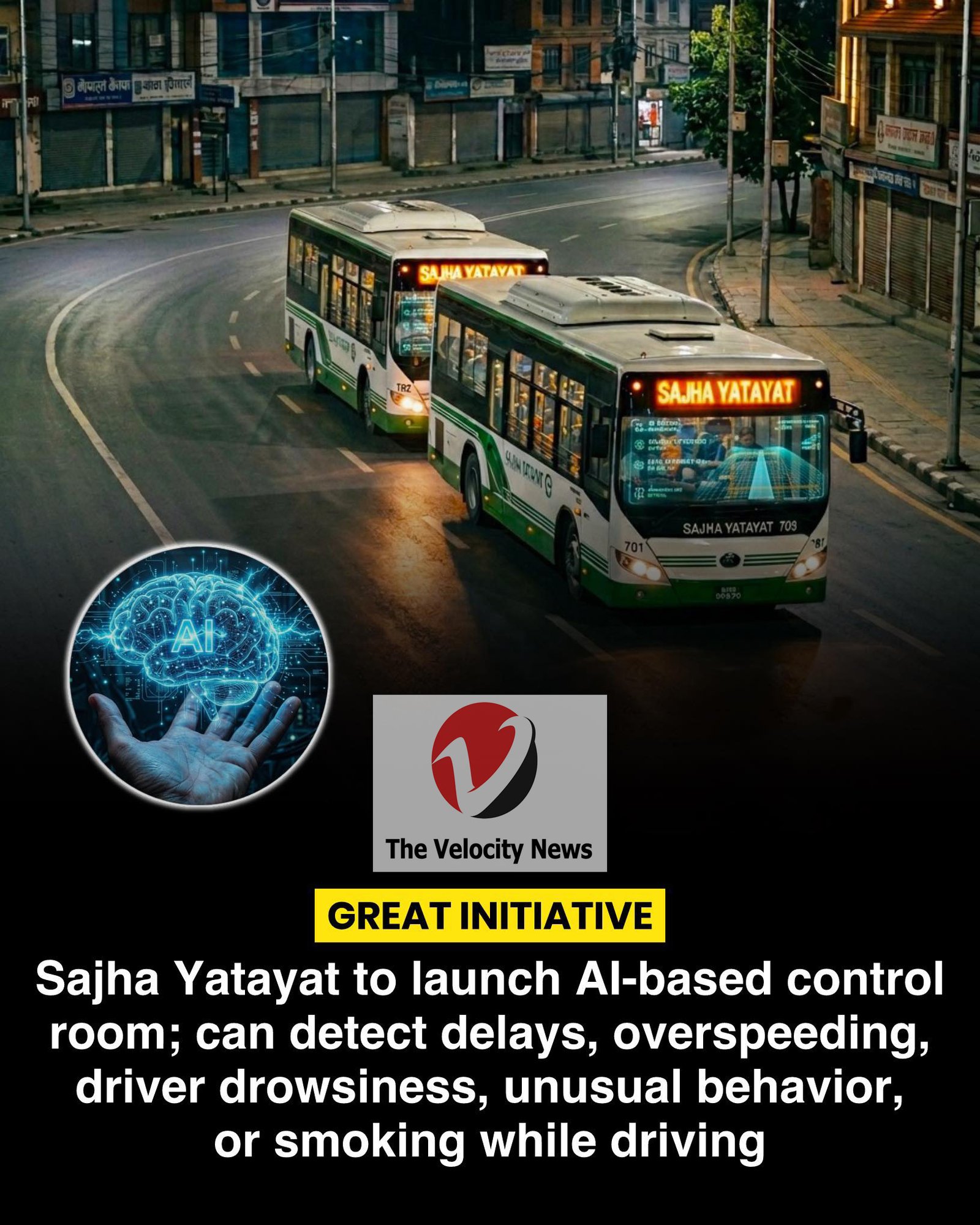 AI control room dashboard monitoring Sajha Yatayat buses via CCTV and GPS in real-time. AI control room dashboard monitoring Sajha Yatayat buses via CCTV and GPS in real-time.